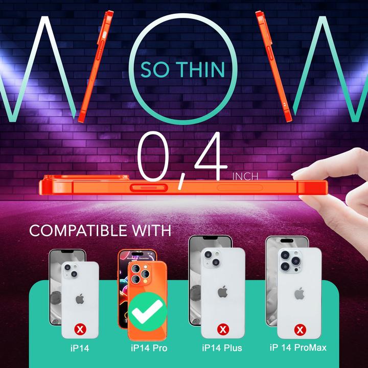 Immagine prodotto Nalia Copertura in silicone trasparente al neon (Apple iPhone 14 Pro)