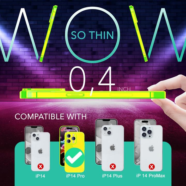 Immagine prodotto Nalia Copertura in silicone trasparente al neon (Apple iPhone 14 Pro)