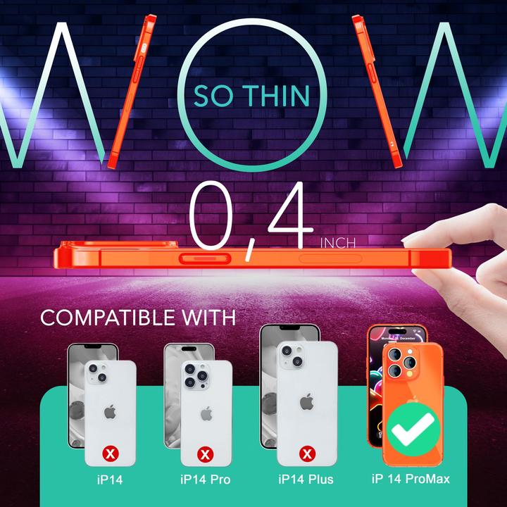 Immagine prodotto Nalia Copertura in silicone trasparente al neon (Apple iPhone 14 Pro Max)