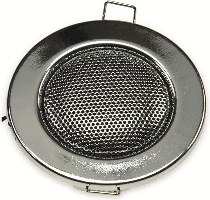 Produktbild König Design Decken Einbaulautsprecher "Mini" Halogen Look Ø 8 cm Einbau 6 cm chrom (1 Stk.)
