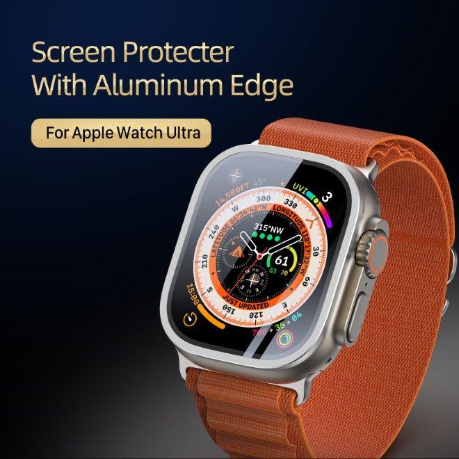 Produktbild Dux Ducis Flas gehärtetes Glas mit Aluminiumrahmen für Apple Watch Ultra 49 mm – Silber