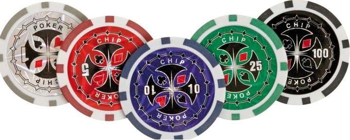 Actual product image Philos poker chips, aluminium case (German)