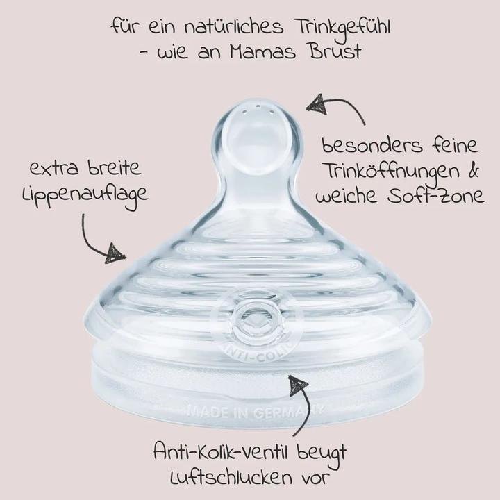 Produktbild NUK for Nature Babyflasche mit Temperature Control, mit brustähnlichem Silikon-Trinksauger aus nachh (150 ml)