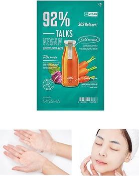 Produktbild Missha Talks Vegan Squeeze Sheet Mask Soothing Sheet Mask Based On Kohlrabi And Carrot Extracts Sos