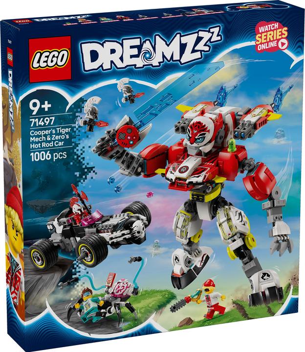 Image du produit LEGO Coopers Tiger-Mech und Zeros Hot Rod Auto (71497, LEGO Dreamzzz)