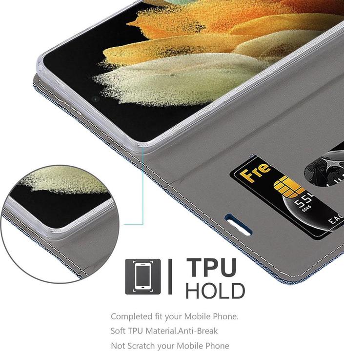 Image du produit Cadorabo Couverture look jeans Book (Samsung Galaxy S21 Ultra)