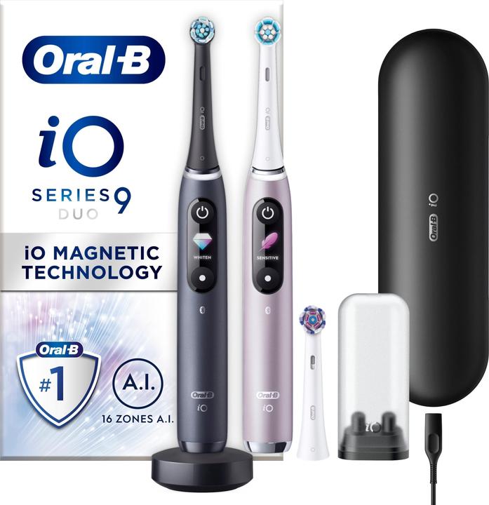 Oral-B iO9 Duo Pack Black Onyx & Rose Quartz Electric Toothbrush (Oszillierende Zahnbürste)