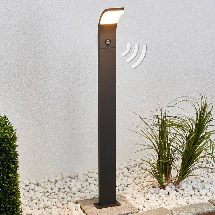 Produktbild Lucande Timm LED Garten Leuchte H100 w/Sensor Graphite (480 lm, IP54)