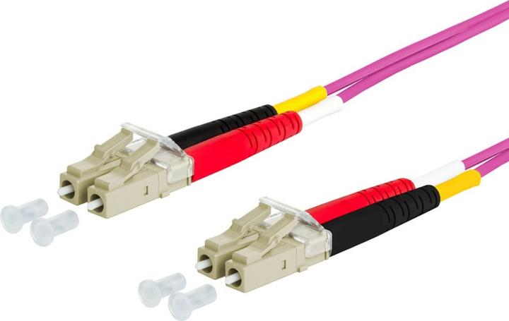 Produktbild Metz Connect 151S1JOJO10E. Kabellänge: 1 m, Lichtleitertyp: OM4, Anschluss 1: 2x LC, Anschluss 2: 2x (CAT6, 1 m)