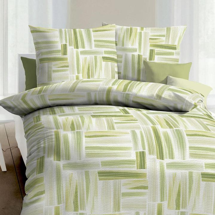 Actual product image Kaeppel Seersucker Bettwäsche Frame limone (Bedding set, 155x220 cm + 80x80 cm)