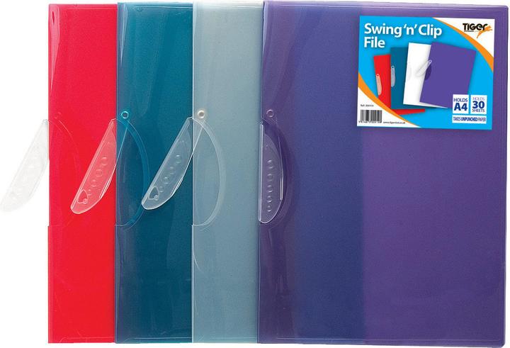 Tiger Stationery Swing 'N' Clip dossier A4 5pcs