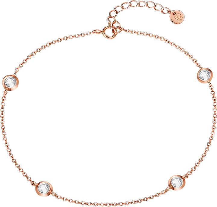 Immagine prodotto Glanzstücke München Catena da donna in argento Sterling Zirconia oro rosa 22,0 cm di base + 3,0 cm di estensione - 23948 (Argento 925, 22 cm)