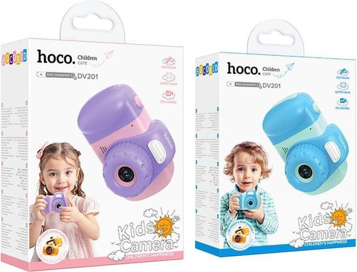 Actual product image Hoco Headphone with microphone digital kids camera DV201 pink