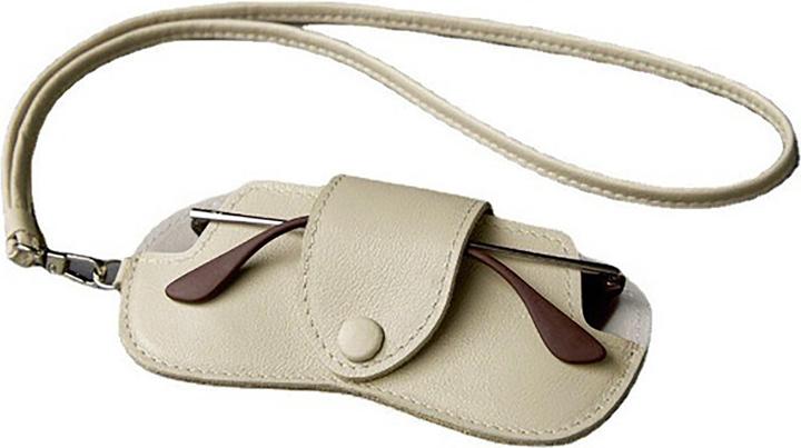Produktbild Only-Bags.Store Schickes Brillenetui aus Leder - weiches, strapazierfähiges Brillenetui mit Umhängeband für
