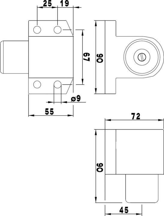 Actual product image Deni FORMAT Türstopper,Bodenmontage,H 72mm,L 90mm,F1,lackiert