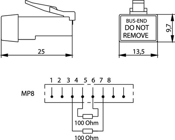 Immagine prodotto Telegärtner Resistenza di terminazione RJ45 (100 dB, Cavi antenna)