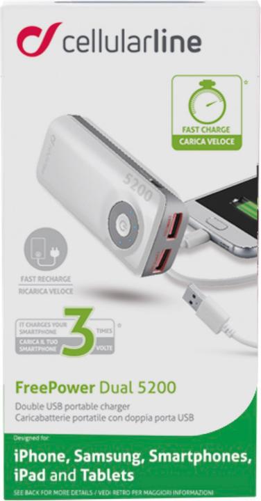 Produktbild Cellularline Freepower Dual 5200 (5200 mAh, 10 W, 19.24 Wh)