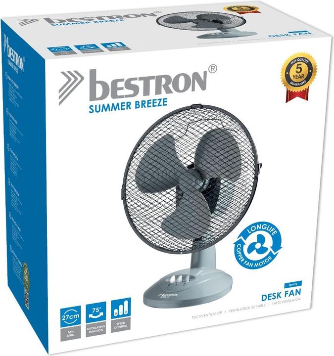 Produktbild Bestron Tischventilator 27cm, grau (50 dB)