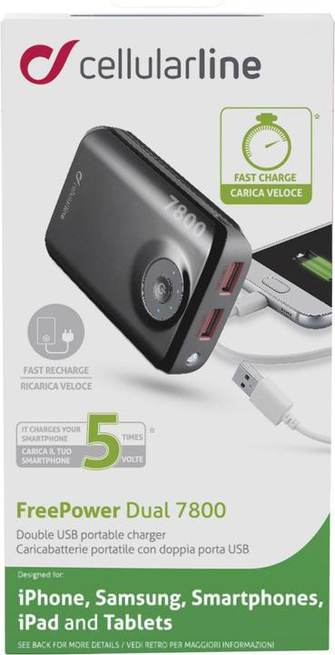 Produktbild Cellularline Freepower Dual 7800 (7800 mAh, 10 W, 28.86 Wh)