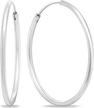 Image du produit Brilio Silver - Timeless silver hoop earrings EA69 - Diamètre : 4 cm
