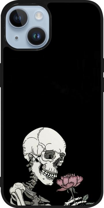 Actual product image PhoneLook Coque Silicone rigide noir Halloween 2023 rose and skeleton (Apple iPhone 15)