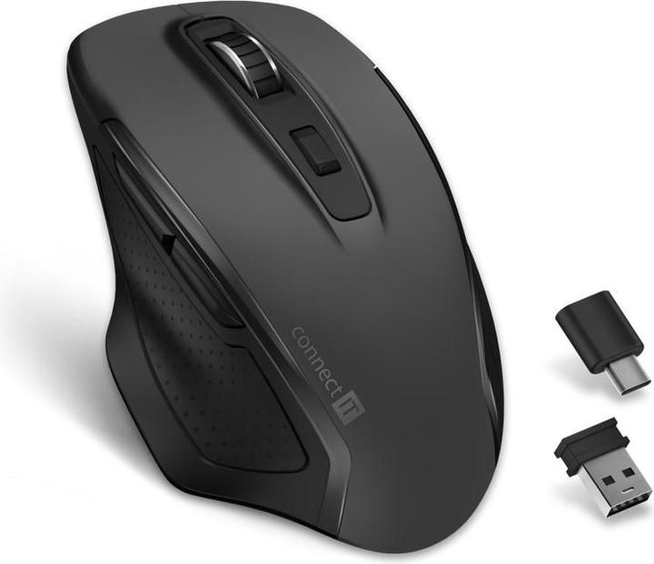 Actual product image Connect IT Dual SmartSwitch bezdrátová pelė, USB-A + C (+1x AA baterie zdarma), pilka (Wireless)