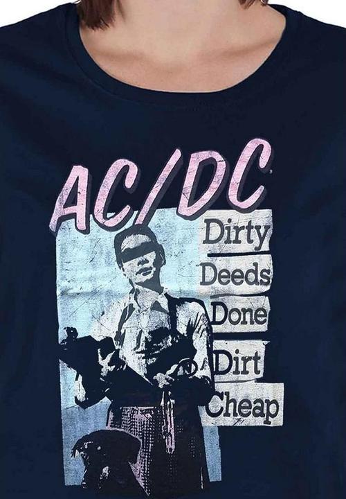 Immagine prodotto AC/DC Maglietta vintage da donna/ragazzo Dirty Deeds Dirt Cheap (Azioni sporche fatte a buon mercato) (M)