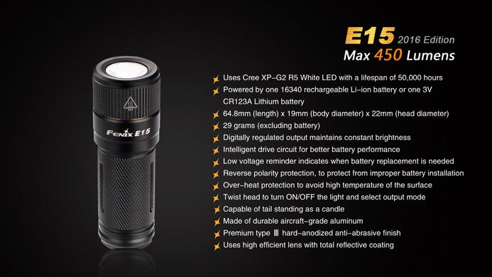 Produktbild Fenix E15 (5.96 cm, 450 lm)