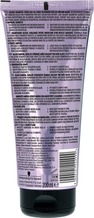 Actual product image Schwarzkopf Live Silver Shampoo (200 ml, Liquid shampoo)