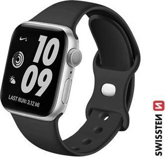 Produktbild Swissten Silicone band for apple watch 42-44 mm black (44 mm, 42 mm, Silikon)