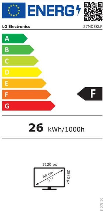 Energy Label LG UltraFine 27MD5KLP (5120 x 2880 pixels, 27")