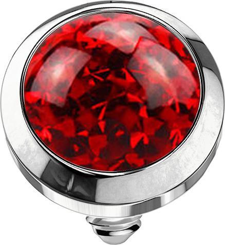 Produktbild Star Piercing Dermal Anchor Kristall Kuppel rot Epoxy Schutzschicht (ohne Messing, Chirurgenstahl 316L)