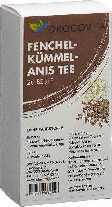Image du produit Drogovita Infusion de fenouil, cumin et anis (82 g)