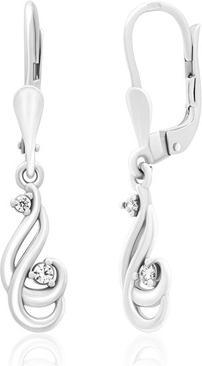 Actual product image Brilio Silver - Glittering silver earrings with crystals 436 001 00549 04