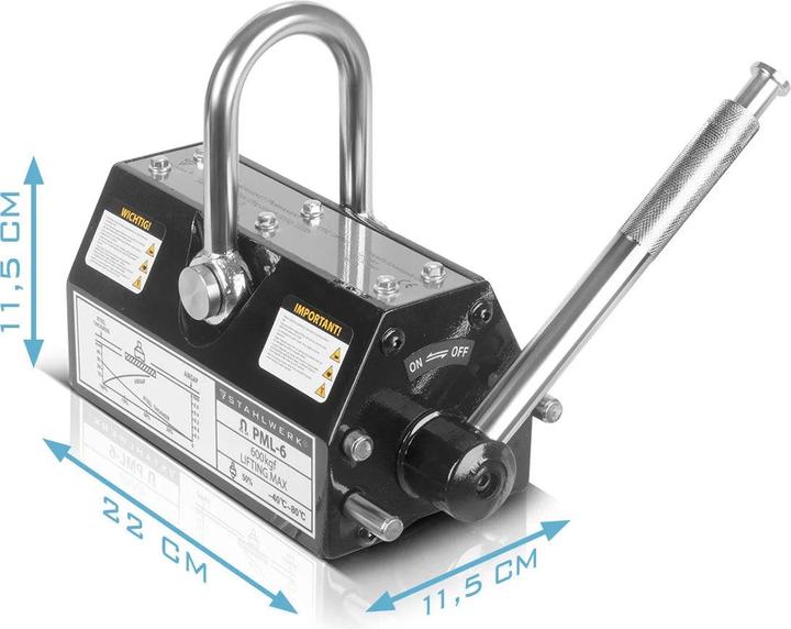 Produktbild Stahlwerk Lasthebemagnet mit 600 kg 1322 lbs Tragkraft 2100 kg 4629 lbs Zugkraft (1 x)