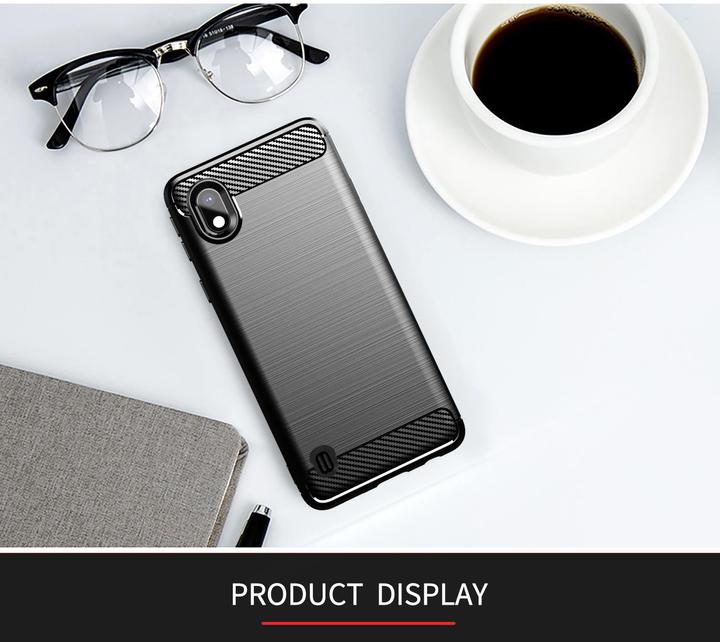 Produktbild Cadorabo TPU Ultra Slim carbon edelstahl Kombi Cover (Samsung Galaxy A10, HTC One M10)