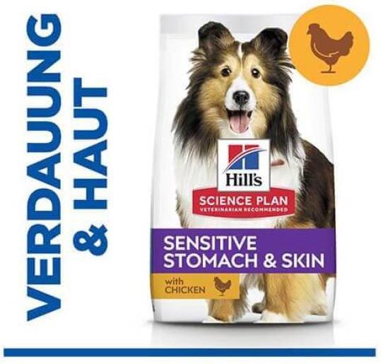 Immagine prodotto Hill's Cane Piano di Scienza del Cane Stomaco sensibile adulto e pelle di pollo medio (Adulto, 4 pz., 2500 g)