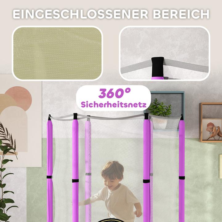 Actual product image Aiyaplay Kinder Trampolin Stahl, Kunststoff Violett (140 cm)