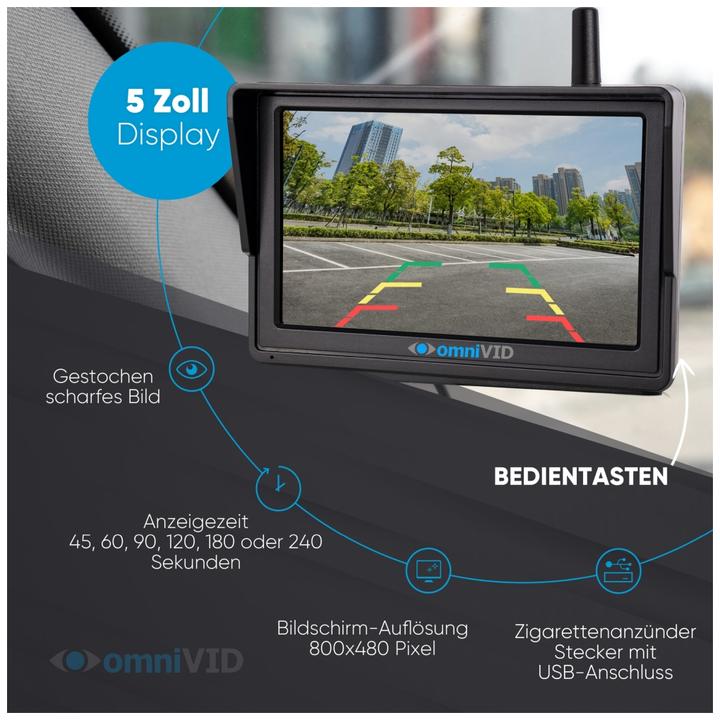 Immagine prodotto OmniVID Solar5 Kabelloses Solar-Rckfahrvideosystem