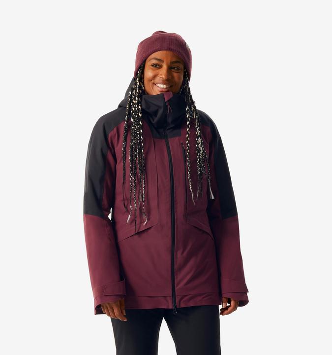 Wedze Skijacke Damen vielseitig und warm - FR100 bordeauxrot/schwarz (XL)