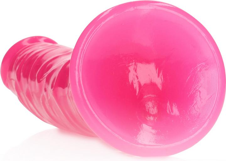 Immagine prodotto RealRock Slim Dildo Suction Cup - GitD - 7" / 18 cm - Neon Pink