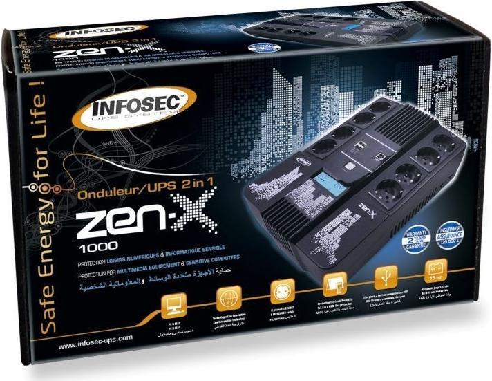 Produktbild Infosec compatible ZEN-X100FR/SCHUKO (1 VA, 600 W, Line-Interaktiv USV)