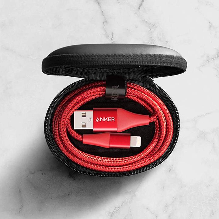 Actual product image Anker - stabiles Lightning Kabel 0,9 Meter, Powerline+ II, rot (MFI) (0.90 m)