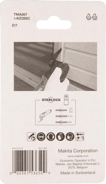 Produktbild Makita B-65006 MULTITOOL Spitzaufsatz (für Fensterspachtel, Silikonschneiden) TMA067 HCS, STARLOCK, Dämmst