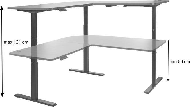 Image du produit Swisshandel24 Bureau d'angle, bureau informatique, réglable en hauteur électriquement 178x178cm 84kg naturel (178 x 178 cm)