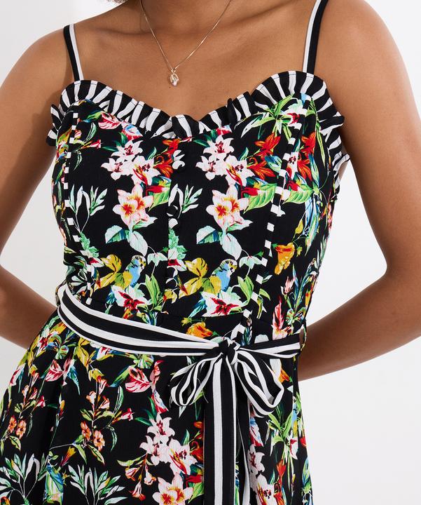 Produktbild Joe Browns Tropical Print Tie Waist Contrast Strap Knee-Length Dress (14)