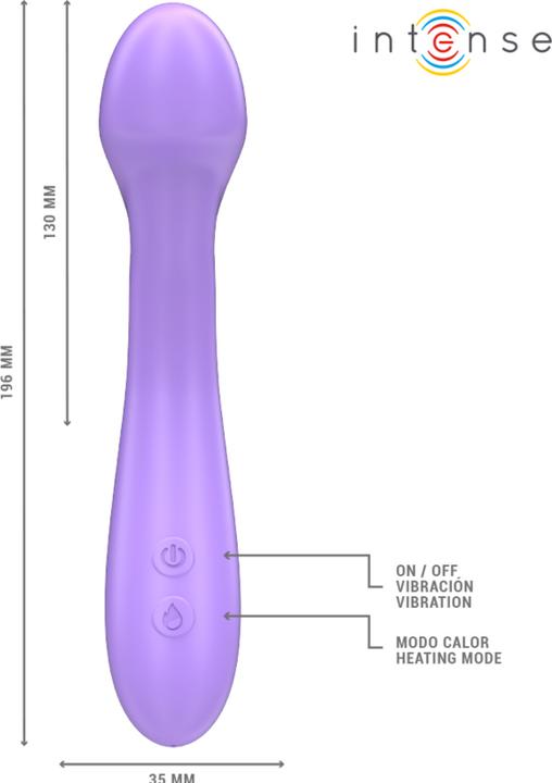 Actual product image Intense Becky Vibrator 19 cm Heatable 7 Vibrations Purple