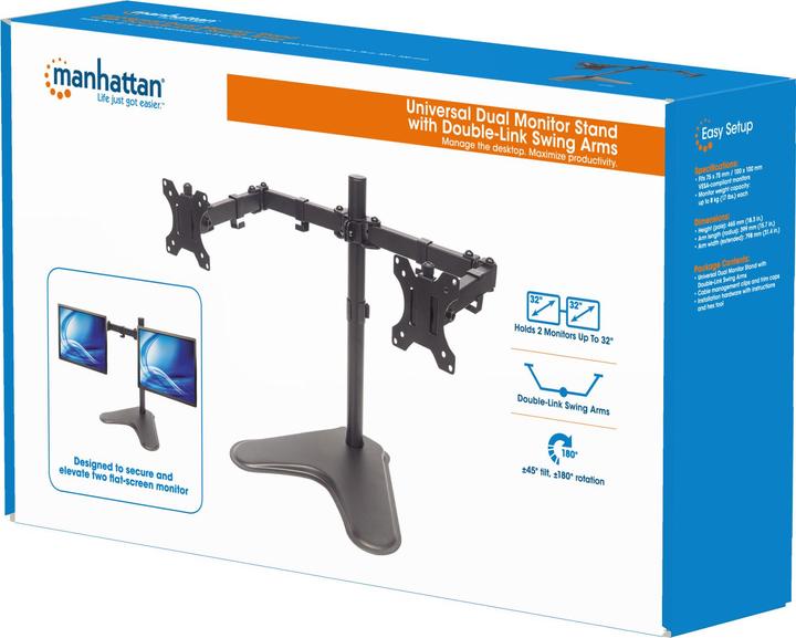 Actual product image Manhattan Stand monitor arm for two monitors 33 813 (Table, 32")