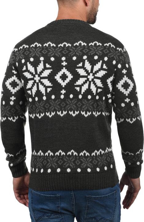 Actual product image Solid Norwig Men's Jumper Chunky Knit Pullover With Crew Neck (L)