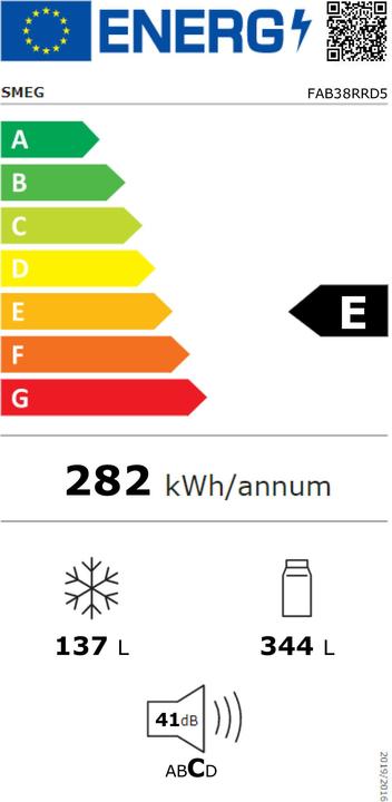Energie-Label Smeg Fab38rrd5 (481 l)